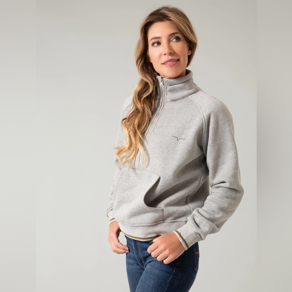 Kimes Ranch Malta Half Zip sweater in grey size small